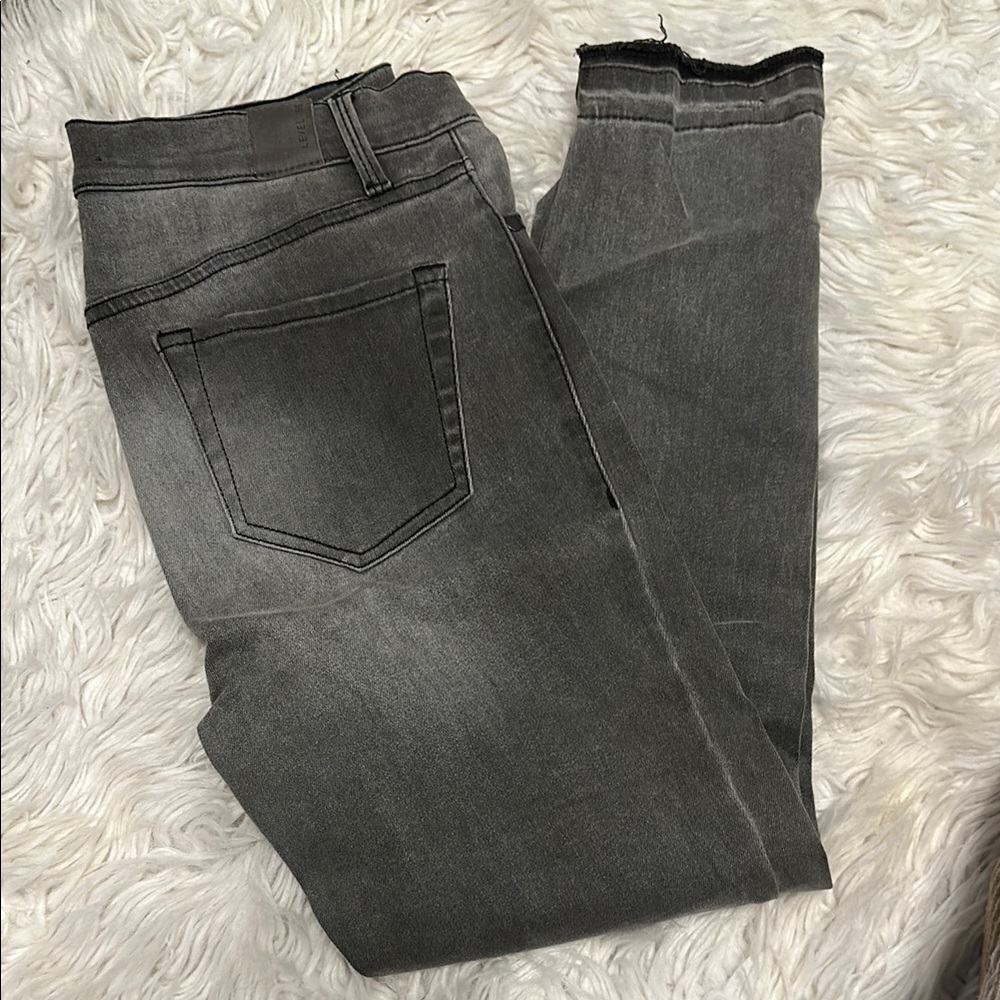 Level 99 Gray Cropped Ankle Jeans with Stretch Fit